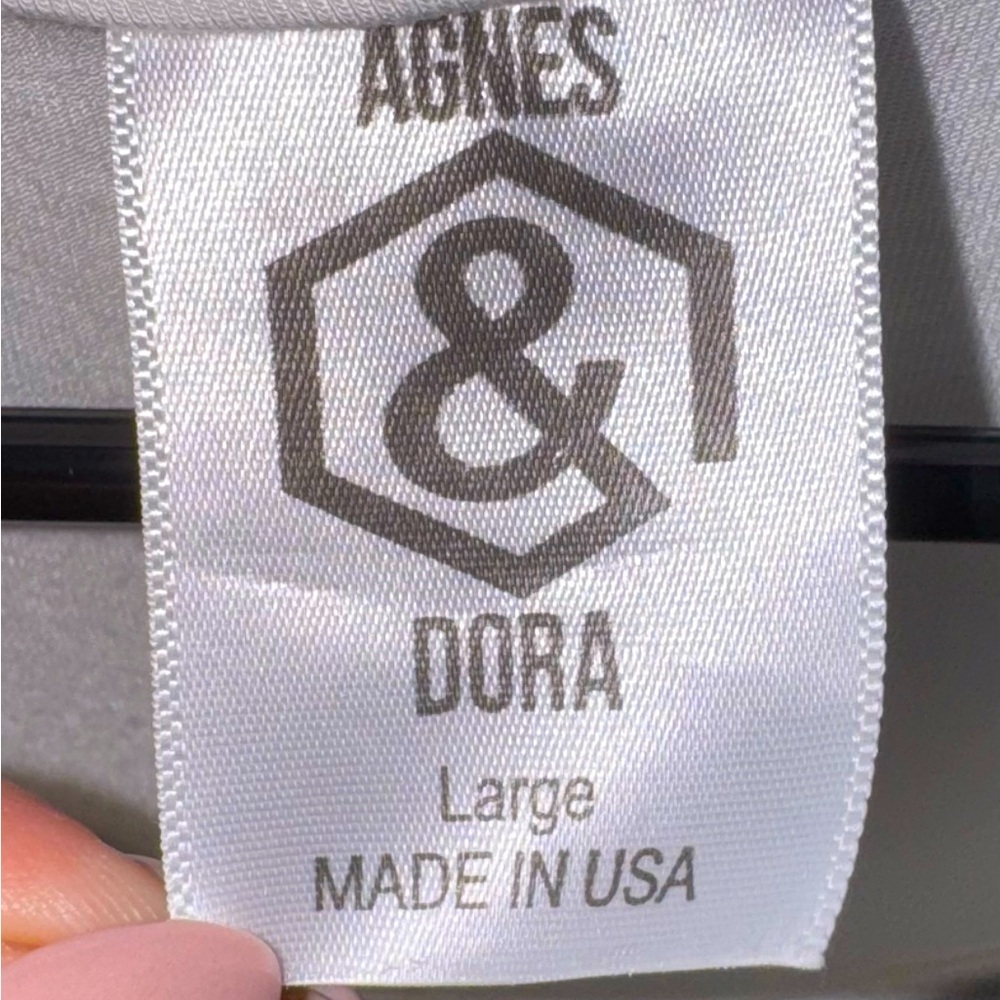 Agnes & Dora White Midi Dress with Ruffle Accents | Size Large - Picture 5 of 5